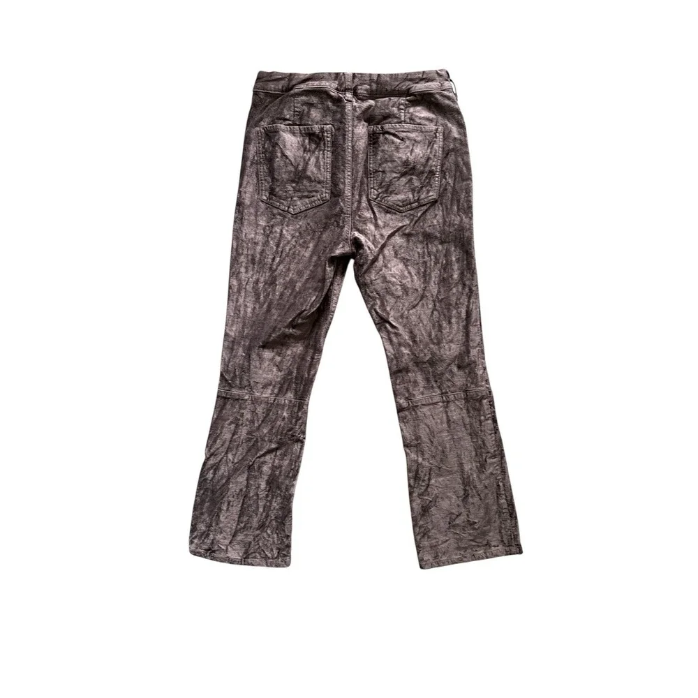 Free People Velvet Crop Flare Pants Size‎ 30 Brown Bronze Boho